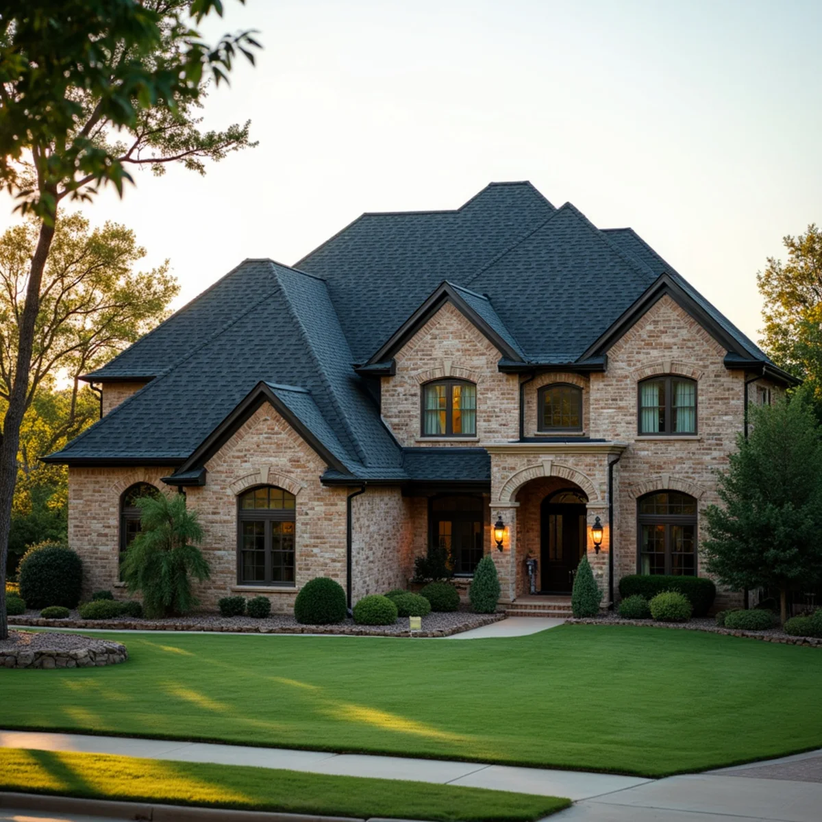 New architectural shingle roof replacement on 2000s home in Bryant Arkansas